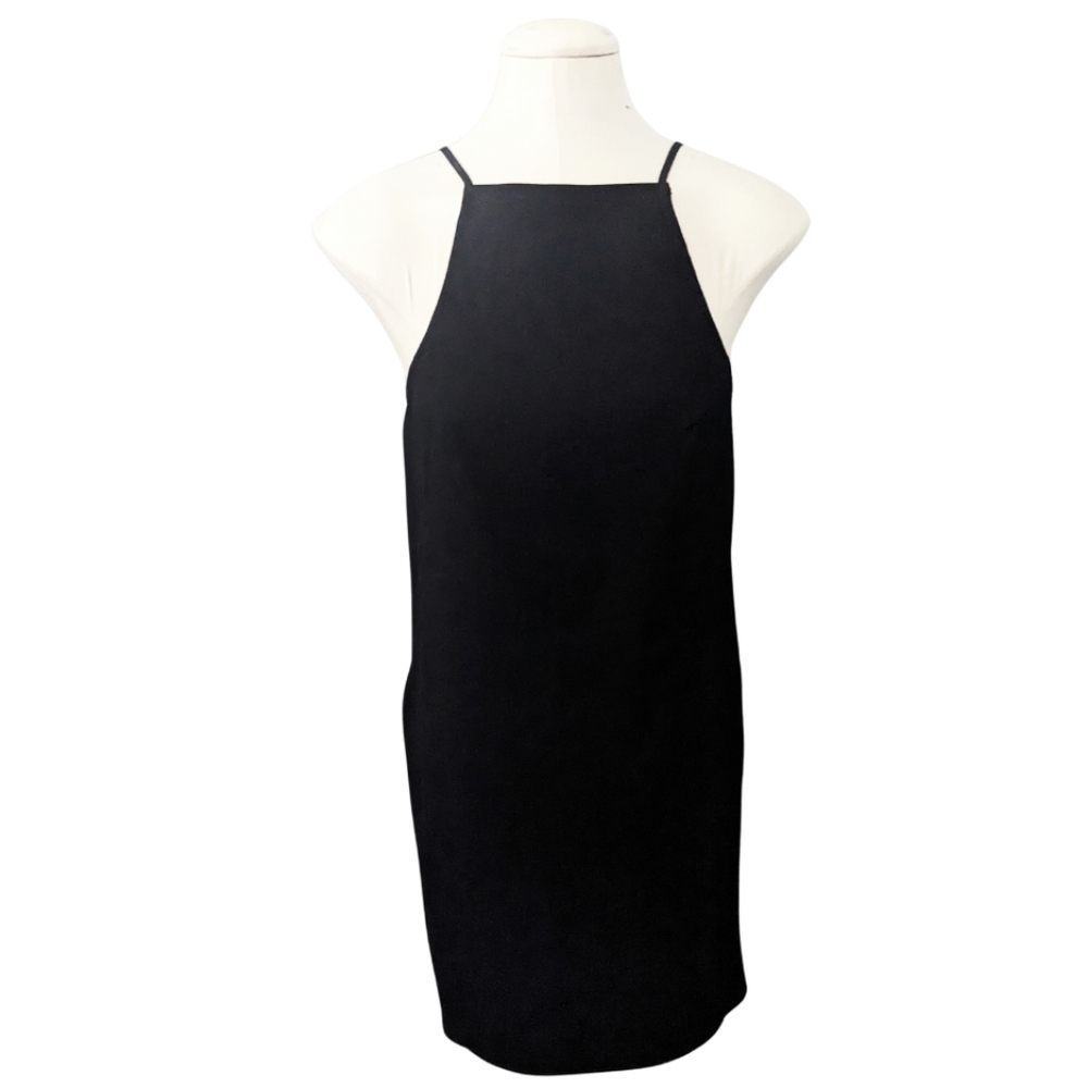 Show Me Your Mumu black strappy crinkly dress mini LBD size Small